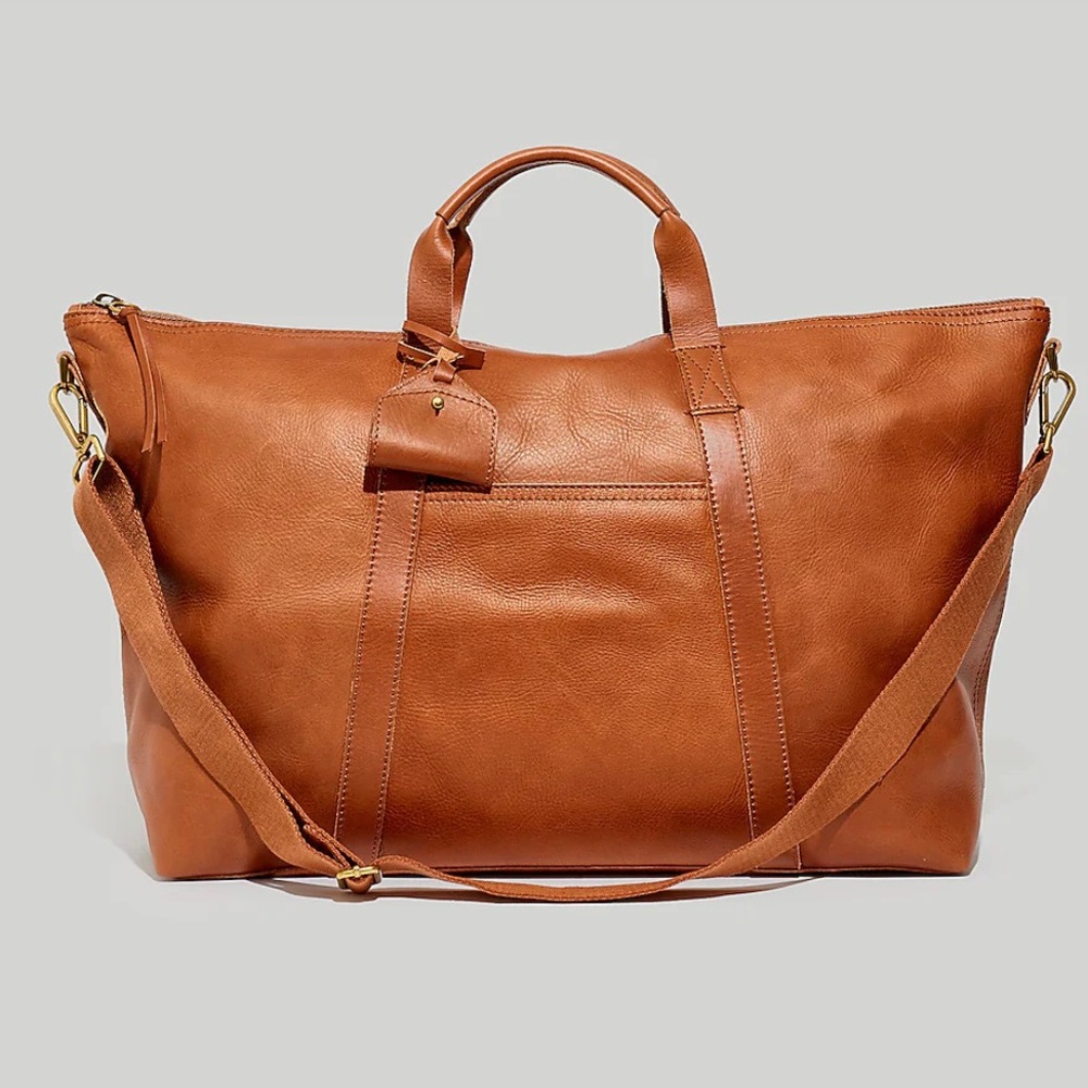 Madewell Bags | The Essential Overnight Bag In Leather NWT English Saddle Brown